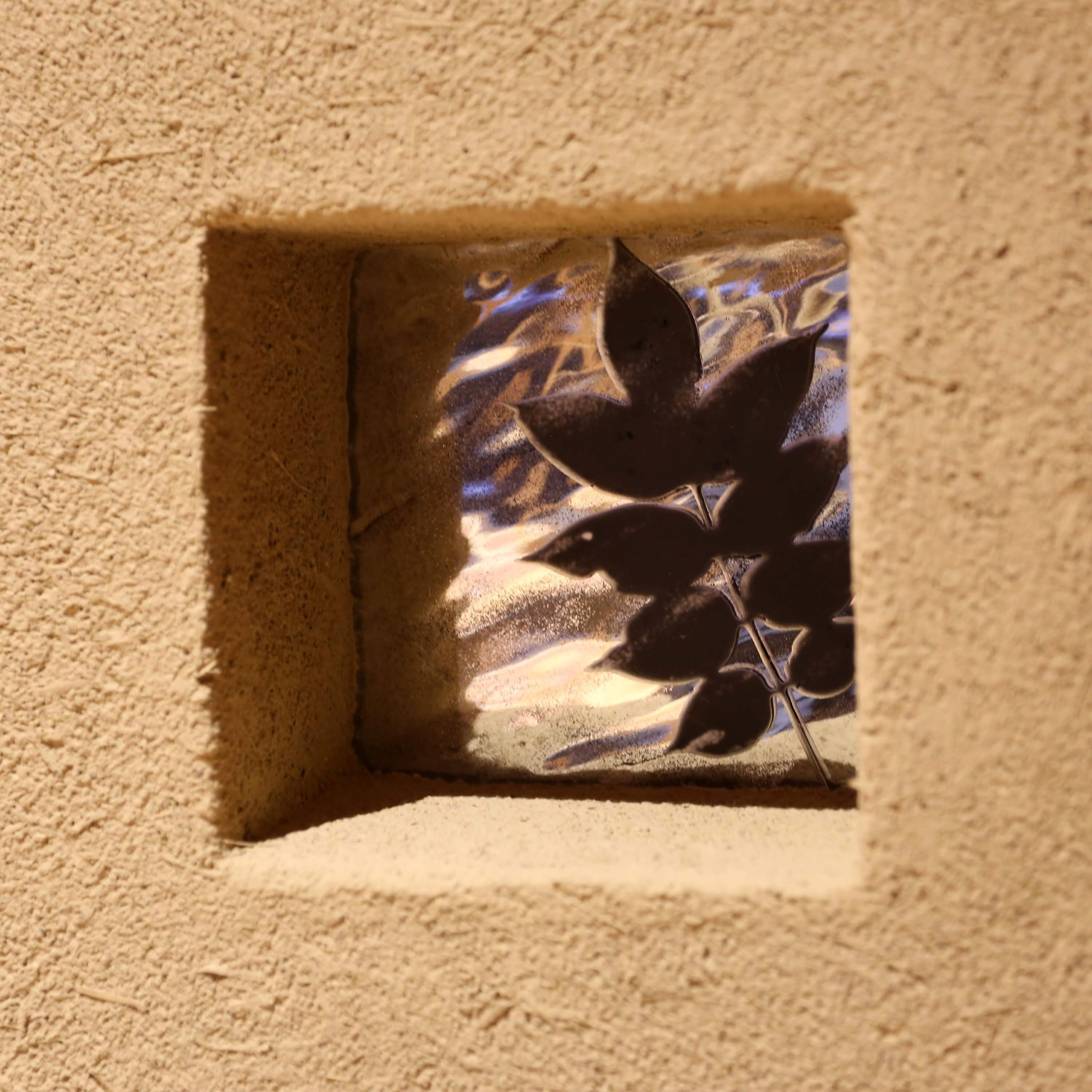 葉っぱのエッチングガラス(morinos建築秘話14） : 岐阜県立森林文化