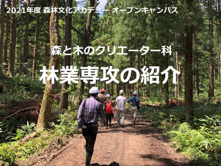 森林文化アカデミー 林業専攻とは オープンキャンパス資料 岐阜県立森林文化アカデミー