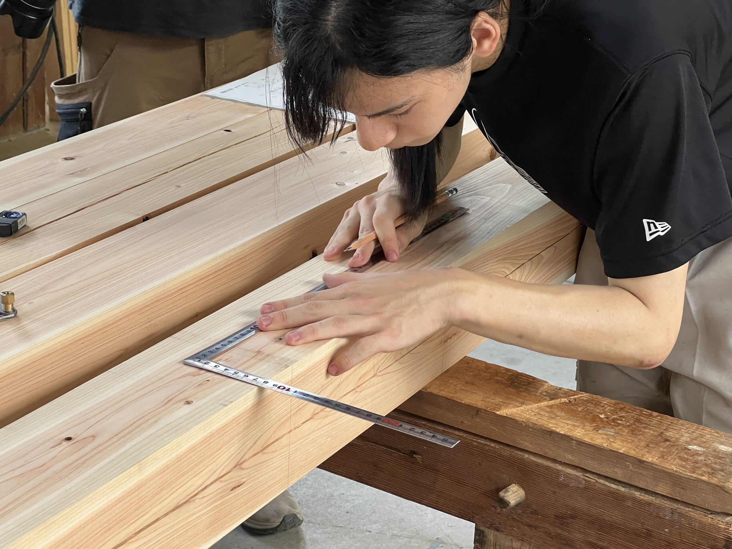 いざ大工合宿！番付と墨付けの作業から（自力建設2023 ほとりの櫓