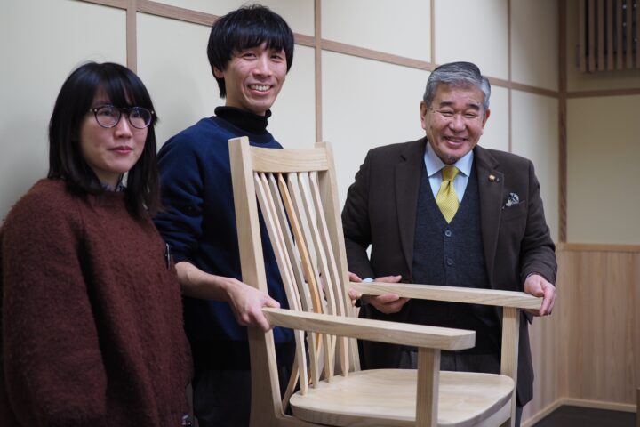 在学中に森林文化アカデミー・涌井史郎学長の椅子を製作