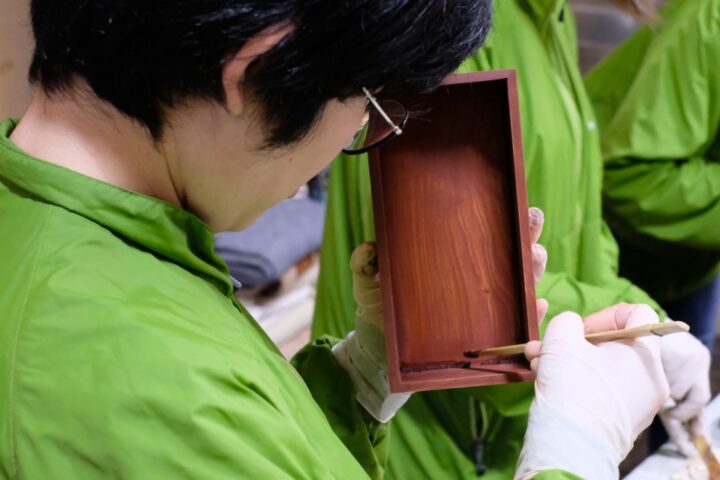 漆塗りの実習
