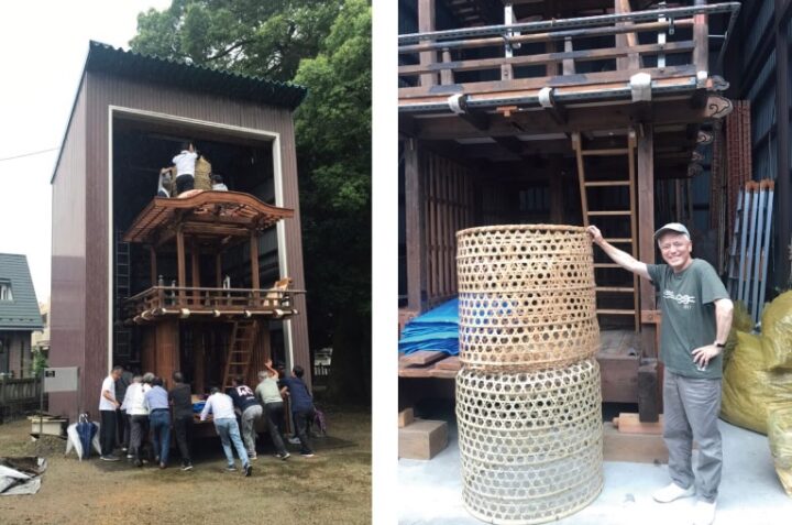 黒岩祇園祭（一宮市の石刀神社）の山車に据える籠
