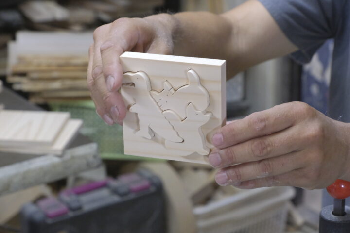 本当に、あっという間に、目の前で作って頂いた動物パズル
